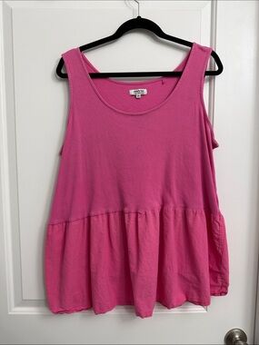 Simply Be Hot Pink Peplum Tank Top